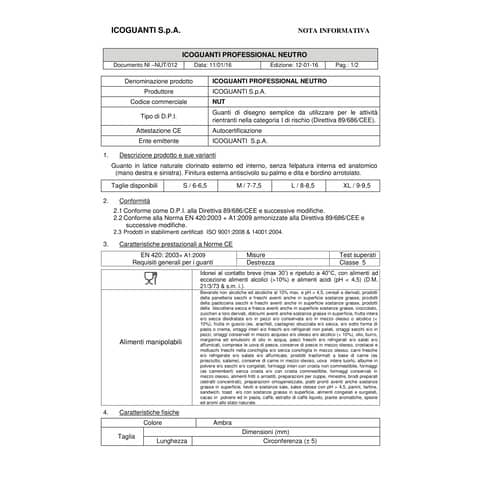 Guanti riusabili Icoguanti in lattice L trasparenti NUT/LARGE